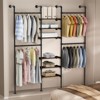 AZL1 Life Concept Garment Rack Industrial Pipe Wall Mounted Modular with Shelves for Walk in Closet Bedroom Retail Commercial, Black, 28.5"*13"*8.19" - 2 of 4