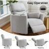 AMERLIFE Power Recliner Nursery Chair, Electric Swivel Rocking Glider with USB & Type-C, Armchair with 2 Pillows, Reclining Sofa for Home - 4 of 4