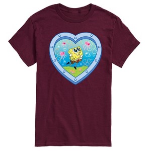 Men's - Spongebob Squarepants - Heart Porthole Window-Womens Men's Short Sleeve Graphic T-Shirt Short Sleeve Graphic T-Shirt - 1 of 4