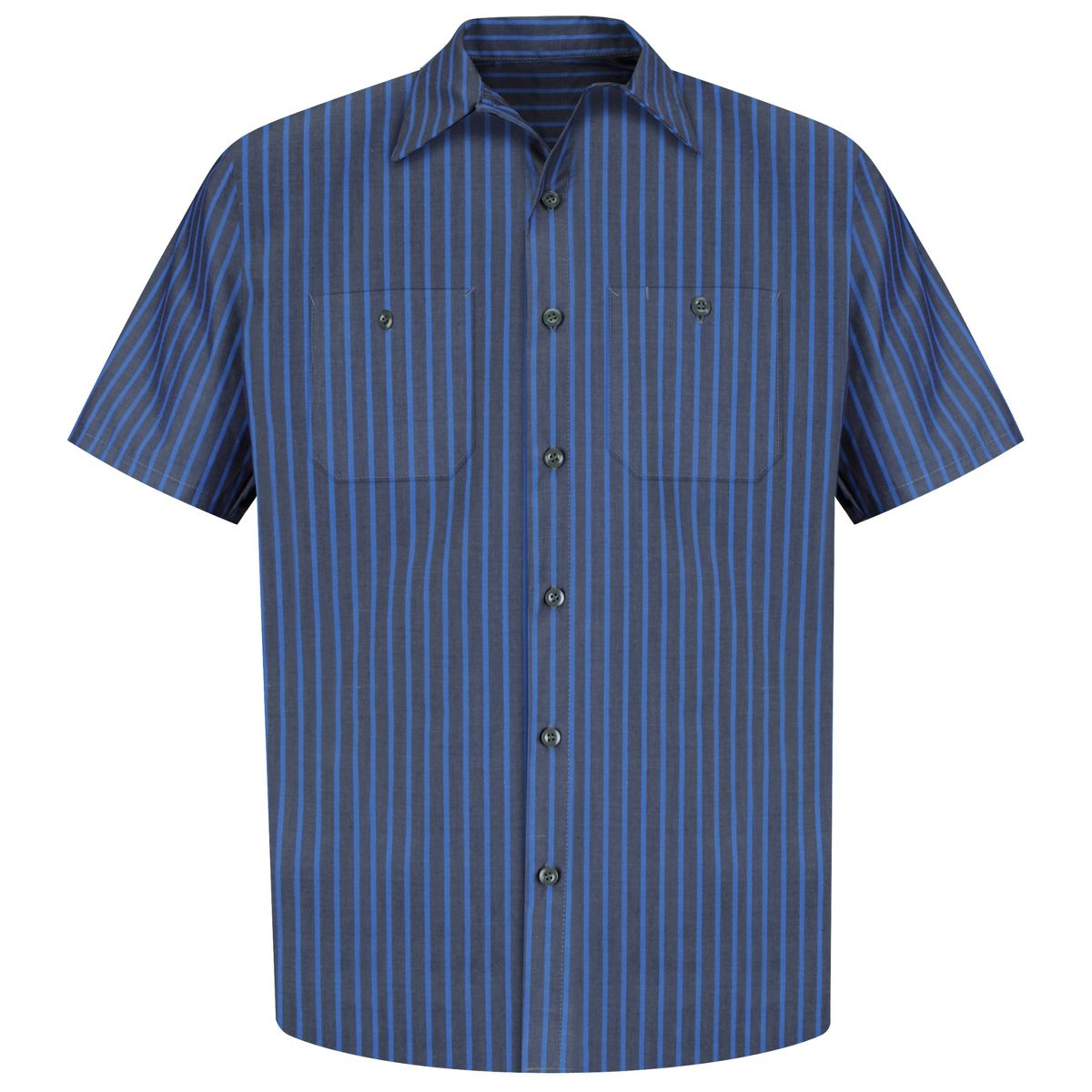 Red Kap Men's Short Sleeve Industrial Stripe Work Shirt - thumbnail 5