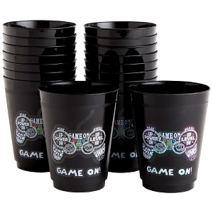 Blue Panda 16 Pack Video Game Cups for Kids Gaming Birthday Party Supplies, Reusable Tumblers, 16 oz - 1 of 4