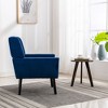 Okak Modern Accent Chair Button-Tufted Living Room Chair with Soft Upholstered Armchair with Black Wood Legs Ergonomics for Bedroom - 3 of 4