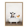 Kate and Laurel Sylvie Cow and Chicken in Rustic Bath Framed Canvas by Amy Peterson Art Studio, 18x24, Natural - 2 of 4
