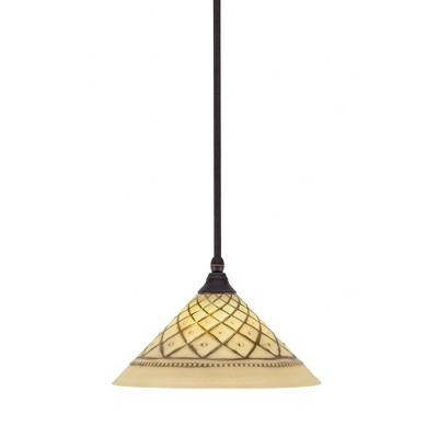 Toltec Lighting Any 1 - Light Pendant in  Dark Granite with 12" Chocolate Icing Shade