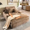 Dolonm 75" Deep Seat Lazy Sofa,Corduroy Sleeper Sofa Bed & Cloud Lounge Chair,High-Resilience Sponge,4 Pillows,for Living Room/Office - 3 of 4