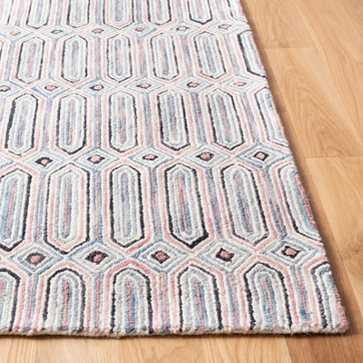Hand-Tufted Elegance 5' Square Gray Wool Area Rug