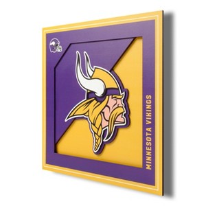 NFL Minnesota Vikings 3D Logo Series Wall Art - 12"x12" - 1 of 4