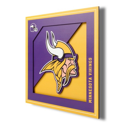 NFL Minnesota Vikings 3D Logo Series Wall Art - 12x12