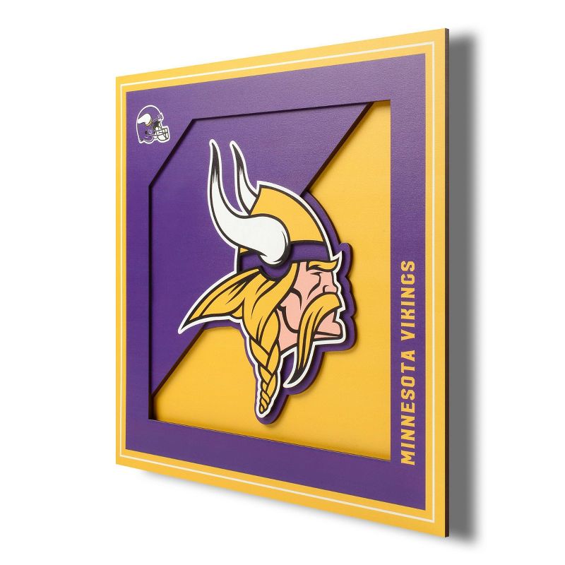 NFL Minnesota Vikings 3D Logo Series Wall Art - 12&#34;x12&#34;, 1 of 5