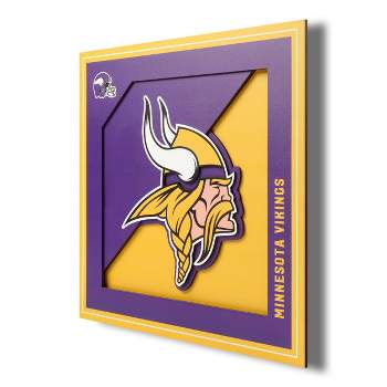 NFL Minnesota Vikings 3D Logo Series Wall Art - 12"x12"