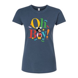 Women's - Disney - Mickey Oh Boy Fitted Graphic T-Shirt - 1 of 3