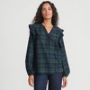 Lands' End Women's Ruffle Front Flannel Popover Blouse - 2 of 4