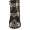 Allegra K Women's Plaid Pointed Toe Side Zip Stiletto Heel Ankle Boots - 3 of 4