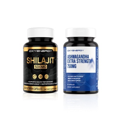 OXYENERGY Shilajit 500mg & Ashwagandha Bundle