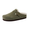 CUSHIONAIRE Haven Genuine Leather Clogs for Women – Faux Fur Lined  Slip-On Womens Shoes with Cork Footbed and Adjustable Buckle - 2 of 4