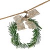Northlight Snowflake and Frosted Mini Wreaths Christmas Garland with Wooden Beads - 4.75' - 4 of 4