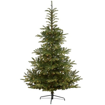 Nearly Natural 7.5’ Layered Washington Spruce Prelit LED Artificial Christmas Tree