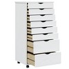 vidaXL MOSS 8-Drawer Chest with Wheels, Solid Pinewood, 20.9"x15.4"x40.6", White - 4 of 4