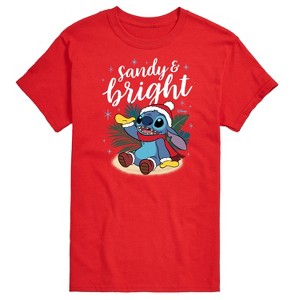 Men's - Lilo and Stitch - Sandy and Bright Christmas Short Sleeve Graphic T-Shirt - 1 of 4
