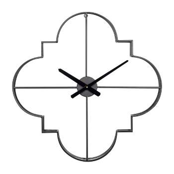 24"x24" Metal Open Frame Quatrefoil Wall Clock - CosmoLiving by Cosmopolitan