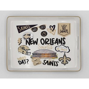 NFL New Orleans Saints Loco Fan Large Serving Tray with Handle - 1 of 1