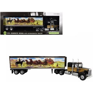 1974 Kenworth W900A Tractor with Refrigerated Trailer "Bandit Trucking" Black and Brown 1/43 Diecast Model by Iconic Replicas - 1 of 4