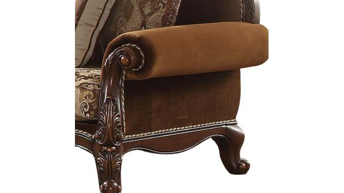 89&#34; Jardena Sofa Pattern Fabric and Cherry Oak Finish - Acme Furniture, 2 of 8, play video