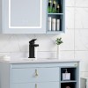 ChicFurnit Bathroom Sink Faucet Solid Brass Single Hole Design with Pop Up Drain and Water Hoses for Trendy Vanities, Black, 15.7"*8.02"*2.9" - 2 of 4