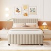 MAYEERTY Twin Size Velvet Upholstered Platform Bed, Twin Trundle, Bedroom, Gray - 2 of 4