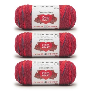 Red Heart All in ONE Flower Power Yarn 24 Pack-Burgundy Blossom - 1 of 4