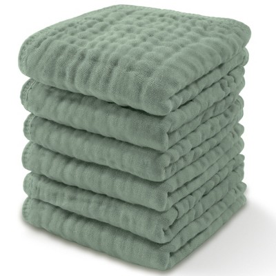Baby Washcloths Muslin Cotton, Large 10”x10” by Comfy Cubs