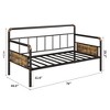 Daybed with Trundle, Twin Daybed with Pop Up Trundle Set, Metal Twin Bed Frame with Steel Slat Support, Sofa BedFrame - 3 of 4
