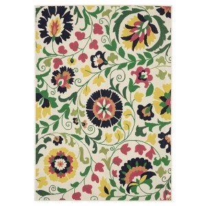 Captiv8e Designs Hilo Bold Boho Floral Ivory Indoor/Outdoor Rug - 1 of 4