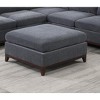 Gulches Ash Gray Chenille Modular Ottoman - 30"¡Á37"¡Á35"H, Tufted Cushion, Wooden Legs, 1pc for Living Room Sectional (Contemporary Style) - 3 of 4