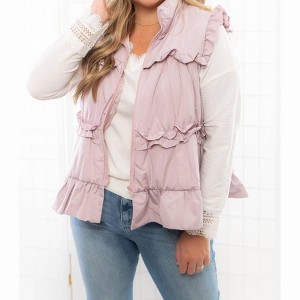 Women's Ruffle Trimer Vest - TCEC L - 1 of 4