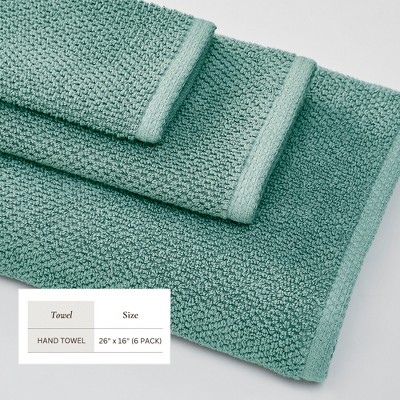 Mineral Blue Cotton Quick Dry Hand Towel Set - Pack of 6