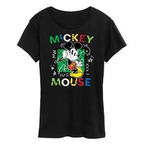 Women's - Disney - Mickey Mouse Cartoon Pop Short Sleeve Graphic T-Shirt - 1 of 4