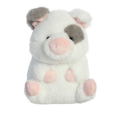 Aurora Small Spots Piglet Rolly Pet Round Stuffed Animal White 7"