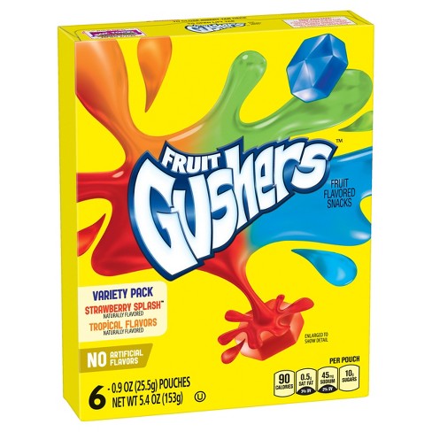 Betty Crocker Fruit Gushers Variety Pack Fruit Flavored Snacks - 6ct ...