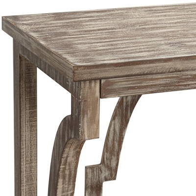 Crestview 64" Chestnut and White Wash Wood-Metal 3-Tier Console