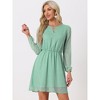 INSPIRE CHIC Women's Choker V Neck Vintage Flared Gilding Metallic Shiny Star A-Line Dress - 3 of 4