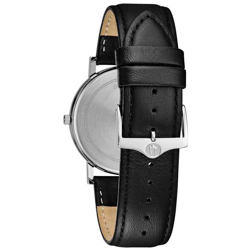 Bulova Men's Classic 3-Hand Calendar Date Quartz Leather Strap Watch, Roman Numeral Markers, 40mm, 3 of 5