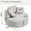 RISOKEYS Round Sofa Bed - Memory Foam Sectional Couches for Living Room, Cloud Couch with Three Pillows - 3 of 4