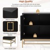 NicBex Buffet Cabinet with Storage and Adjustable Shelves,Retro Sideboard Cabinet with Metal Handles and Legs,Storage Cabinet for Living Room,Black - 4 of 4