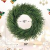 30 inch artificial Norfolk pine wreath greenery for front door porch farmhouse holiday outdoor hanging decor - 2 of 4