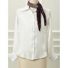 Allegra K Women's Rhombus Pleated Contrast Color Stripe Heart Neck Scarves Neckerchief - 2 of 4