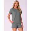 INSPIRE CHIC Womens Pajama Sets 2 Piece Lounge Set Short Sleeve Top and Shorts Soft Pj Set Loungewear Sets Comfy Sleep Sets - 2 of 4