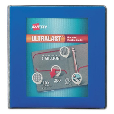 Avery UltraLast View Binder w/1-Touch Slant Rings 11 x 8 1/2 1 1/2" Cap Blue 79712