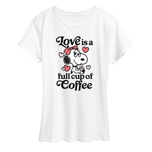 Women's - Peanuts - Love Is A Full Cup Of Coffee Short Sleeve Graphic T-Shirt - 1 of 4