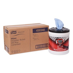 Tork Advanced ShopMax Wiper 450, 8.5 x 10, Blue, 200/Bucket, 2 Buckets/Carton - 1 of 4